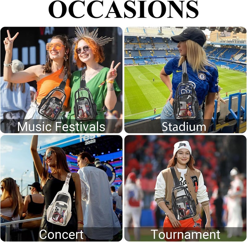 Mroede Clear Bag for Stadium Events Approved Clear Purses for Women Crossbody Transparent Bag Stadium Bags for Concert Sport - Image 3
